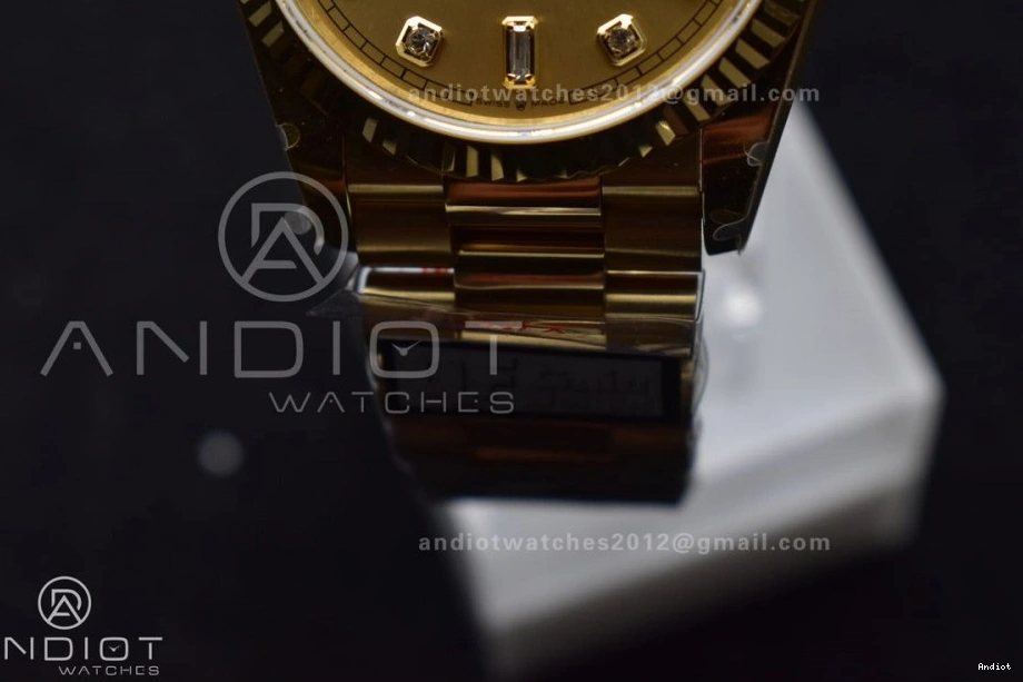 with Best Edition Bracelet YG President Gold Dial V5 Weight) Diamond (Gain 904L vr3255 DayDate QF Steel on 36 Square 0118